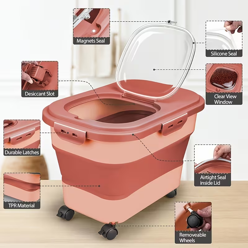 Foldable Airtight Pet Food Bin (30 lb)