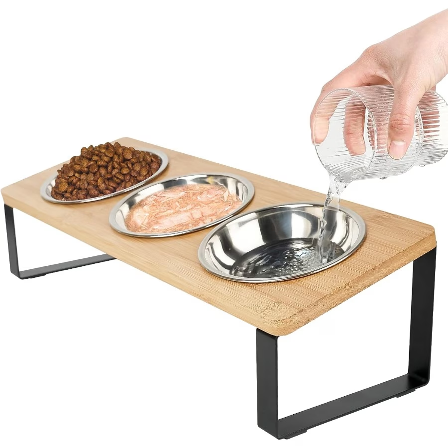 3-Bowl Tilted Feeding Station