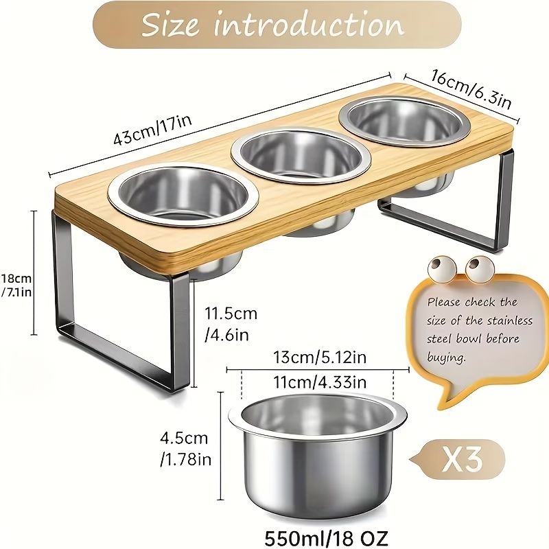3-Bowl Tilted Feeding Station