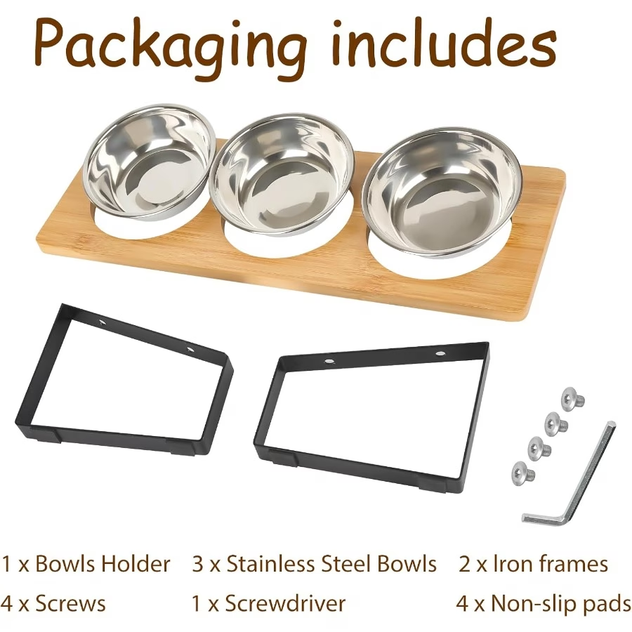 3-Bowl Tilted Feeding Station