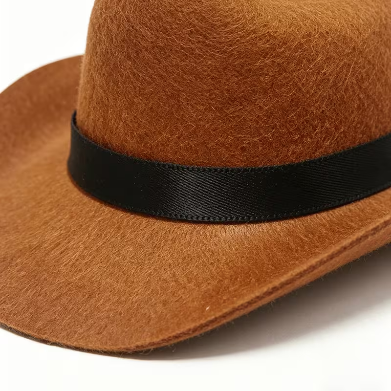 Brown Cowboy Hat + 5 Hooks Set