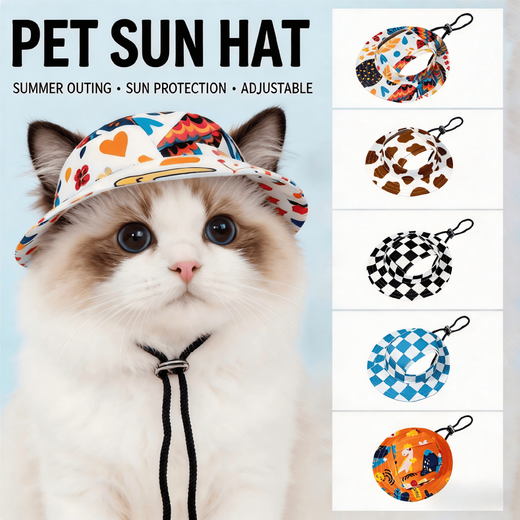 5-Pack Printed Pet Bucket Hats