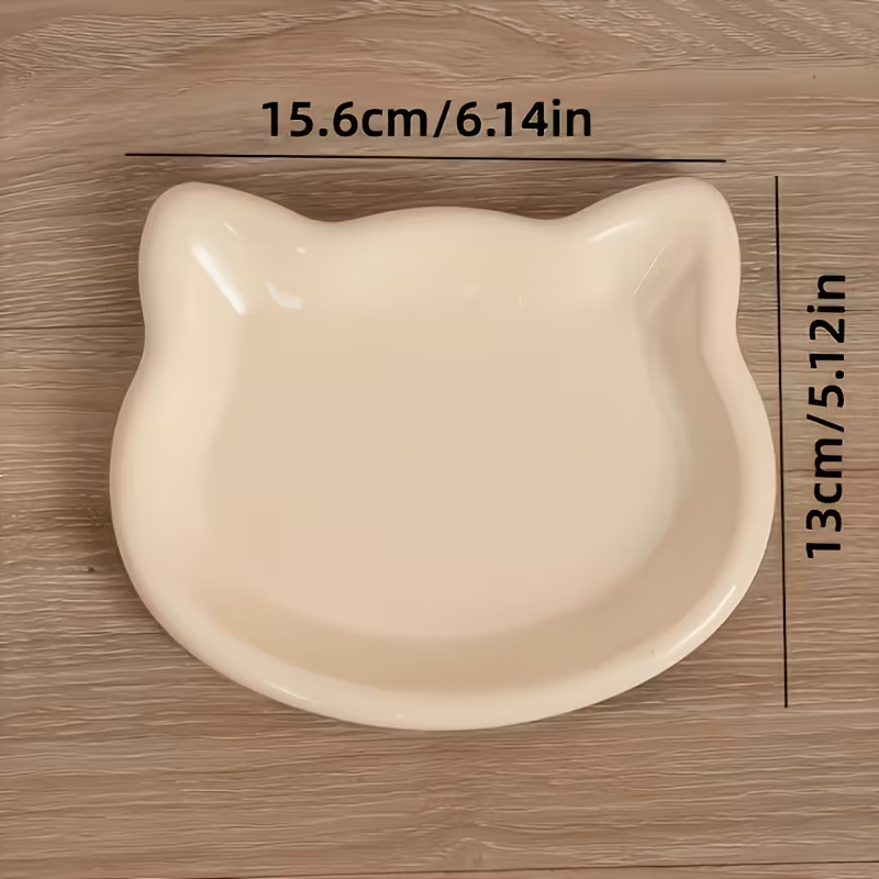 Cat-Shaped Plastic Feeding Tray