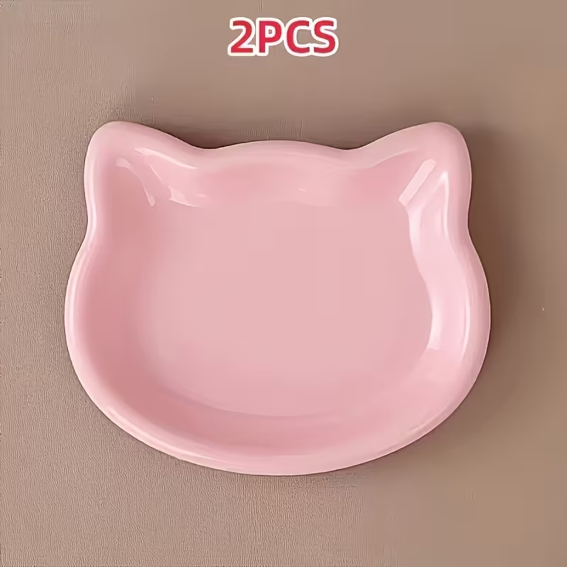 Cat-Shaped Plastic Feeding Tray