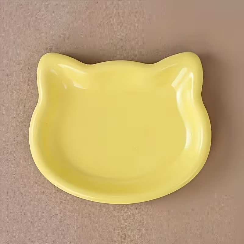 Cat-Shaped Plastic Feeding Tray