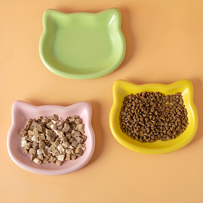 Cat-Shaped Plastic Feeding Tray