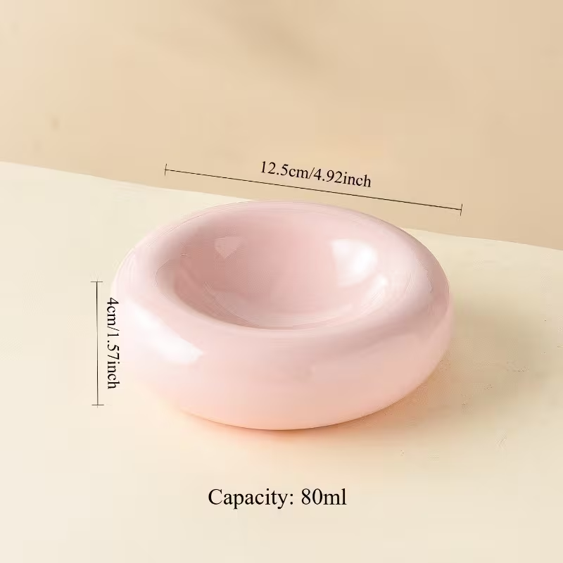 Donut Ceramic Cat Bowl