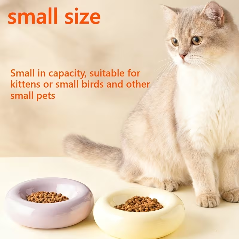 Donut Ceramic Cat Bowl