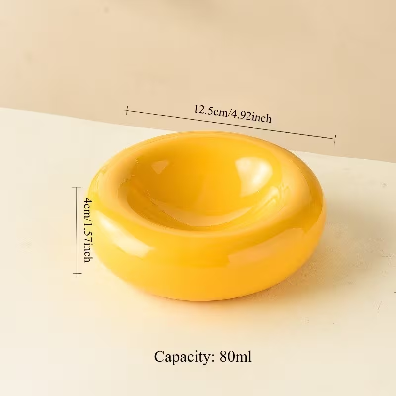 Donut Ceramic Cat Bowl