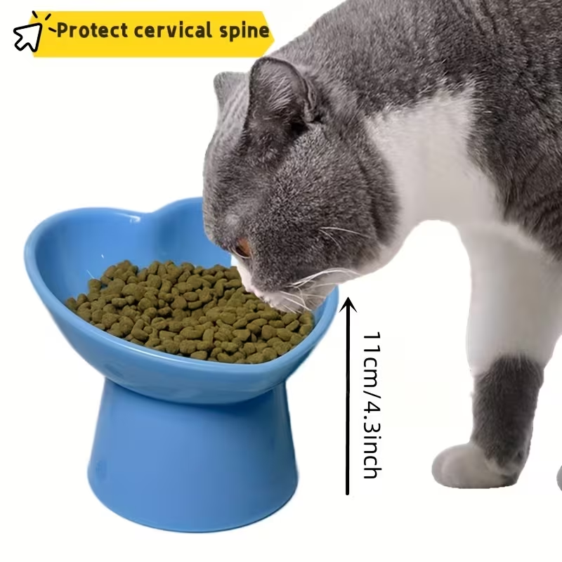 Heart-Shaped Elevated Pet Bowls