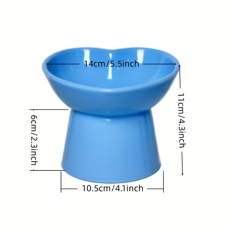 Heart-Shaped Elevated Pet Bowls